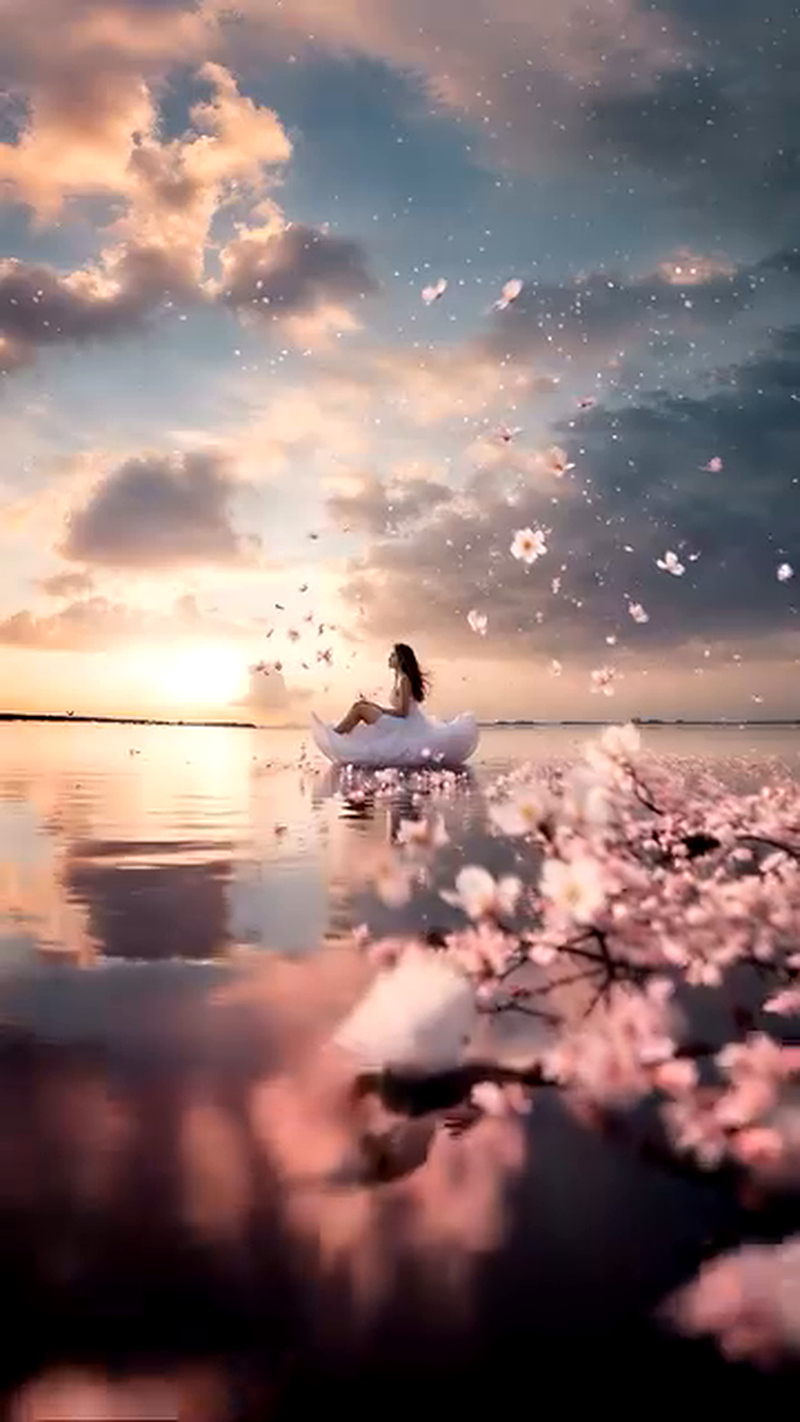 peace on the lake 🌅
AI-generated visuals - Midjourney, Magnific AI, Photoshop, Kling, CapCut
#petals #sky #nature #beautiful #peaceful #aiart #ai #flowers #water
